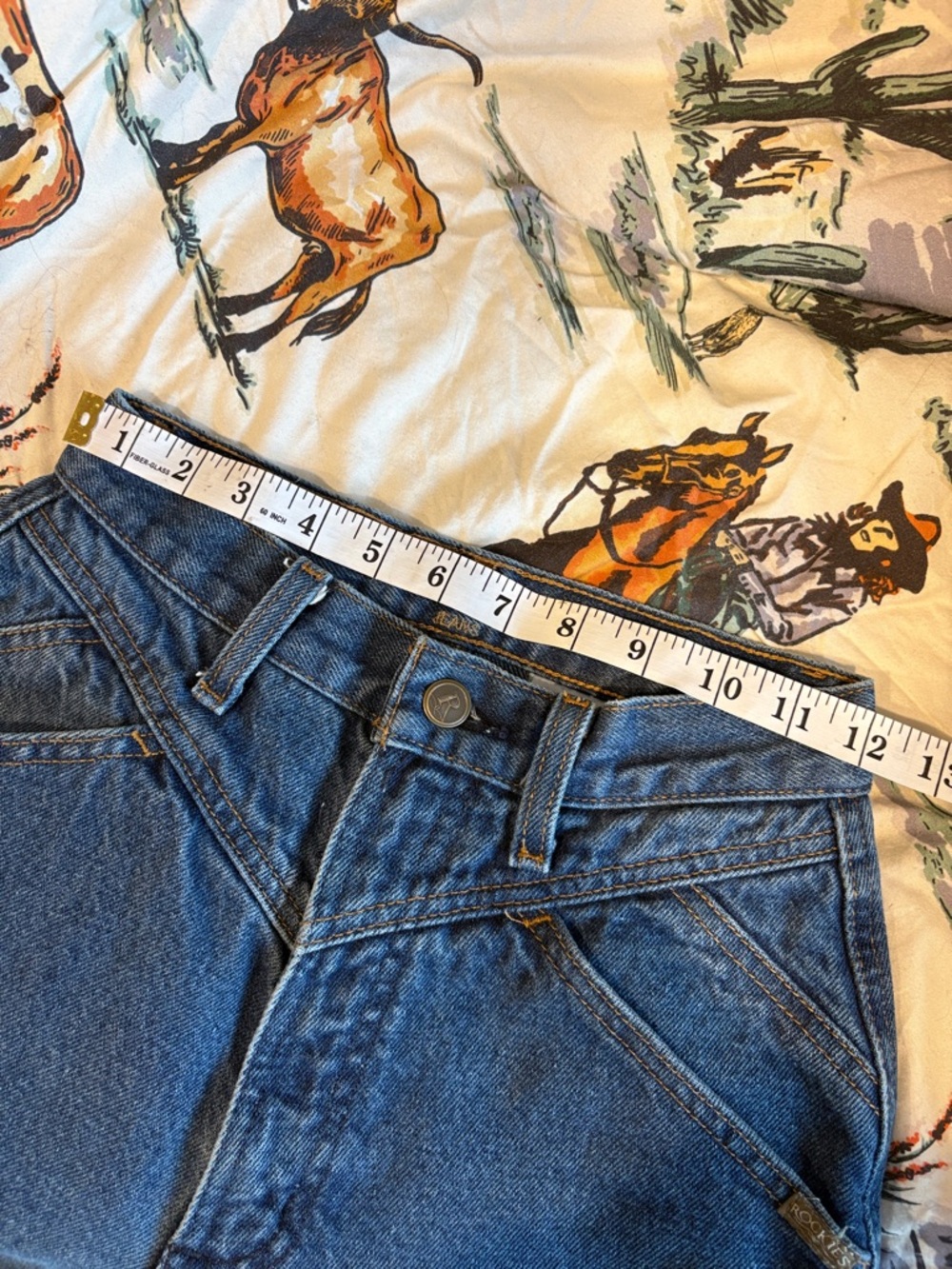 Rockies Light Blue Denim Jeans with Gold Embroidery size 4XL - Picture 5 of 5